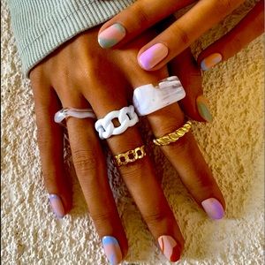 5pcs chain design rings